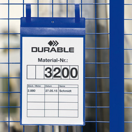 DURABLE - 1750-07 - 50 buste identificazione con fascette 210x297mm  (a4-vert.) art.1750 blu - 4005546109091